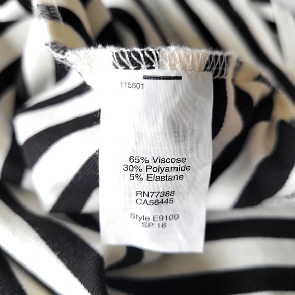 Madewell Black White Stripe Sleeveless A-Line Dress Size M - Picture 7 of 9